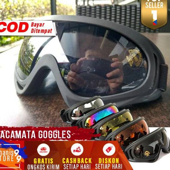 [NEW ] Kacamata Goggles Ski Kaca Mata Helm Retro Vintage Olahraga Bingkai Tebal Lapisan Karet [KODE 