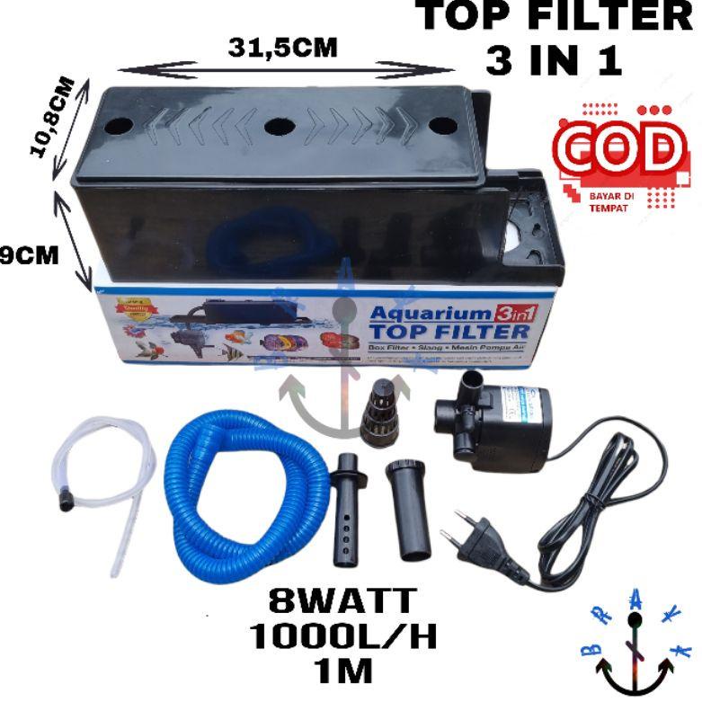 Jangan Sampai Kehabisan!!!❄️ Filter Pompa Komplit Top Filter Box Aquarium 3 In 1 Rosston SP 1200 Gar