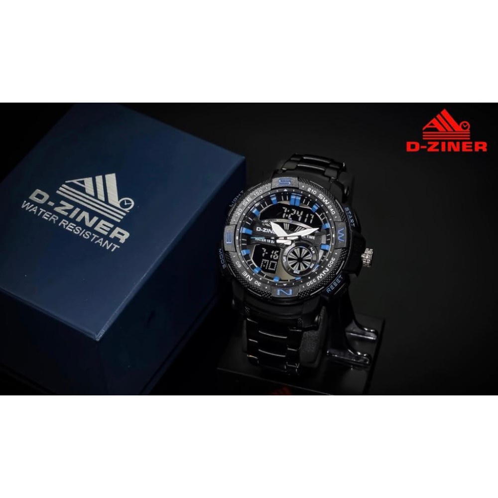 JAM TANGAN PRIA DZINER 8128 RANTAI STAINLESS STELL