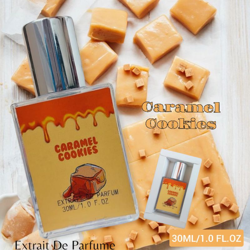 PARFUM PRIA DAN WANITA WANGI TAHAN LAMA EDT DAN EXTRAIT CARAMEL COOKIES 30ML DAN 50ML