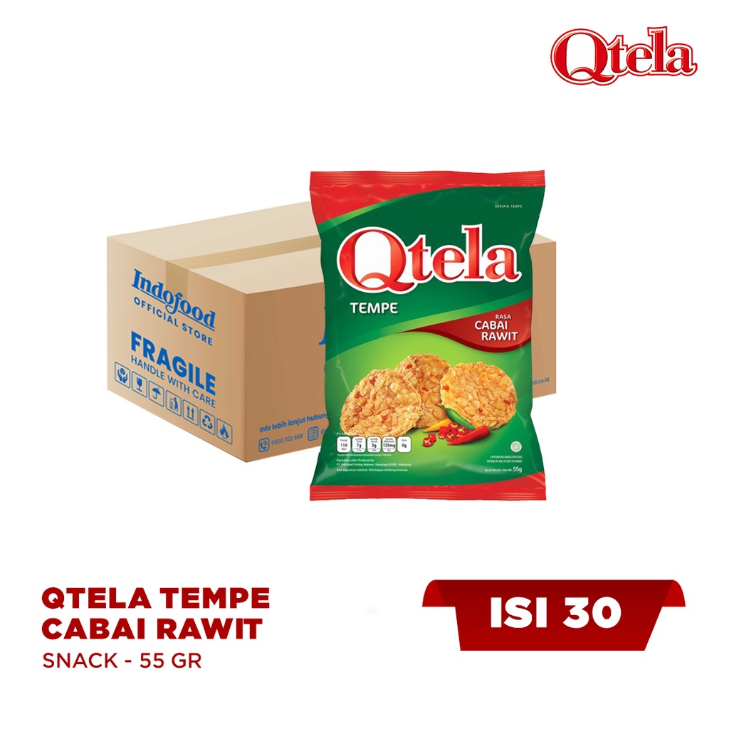

1 ctn - Qtela Tempe Cabai Rawit 55 gr