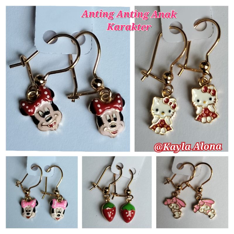 Anting Anting Anak Karakter Lucu Imitasi ( Gold )