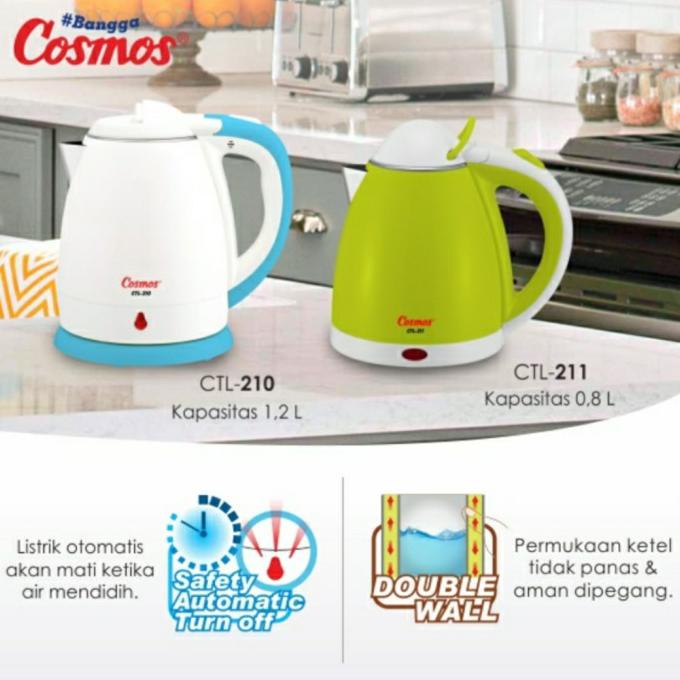 Teko Listrik Cosmos CTL 210 1,2L Electric Kettle Cosmos Pemanas Air