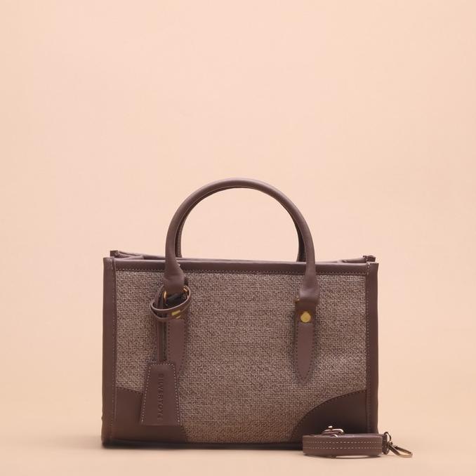 Tas Tangan Wanita Silvertote Georgie Canvas Taupe