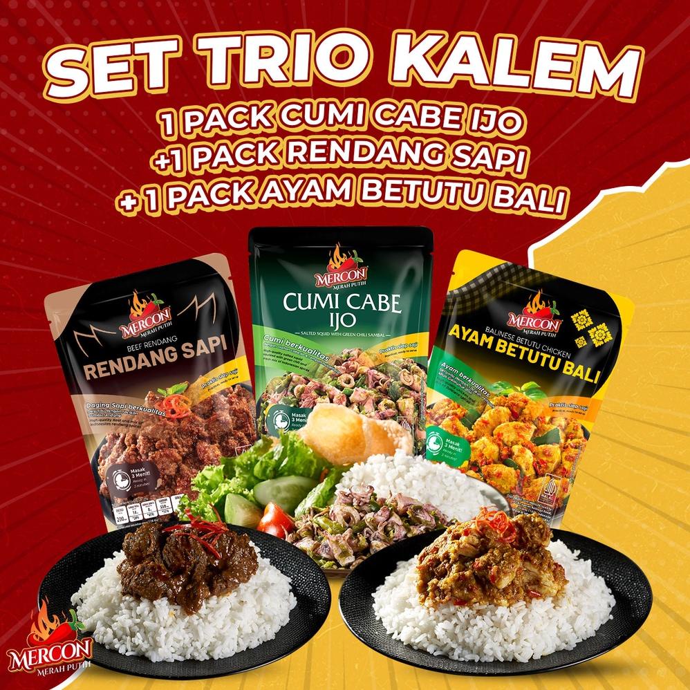 

>D2289) ⭐⭐⭐⭐⭐ Mercon Merah Putih - Set Trio Kalem || Rendang Sapi + Cumi Cabe Ijo + Ayam Betutu