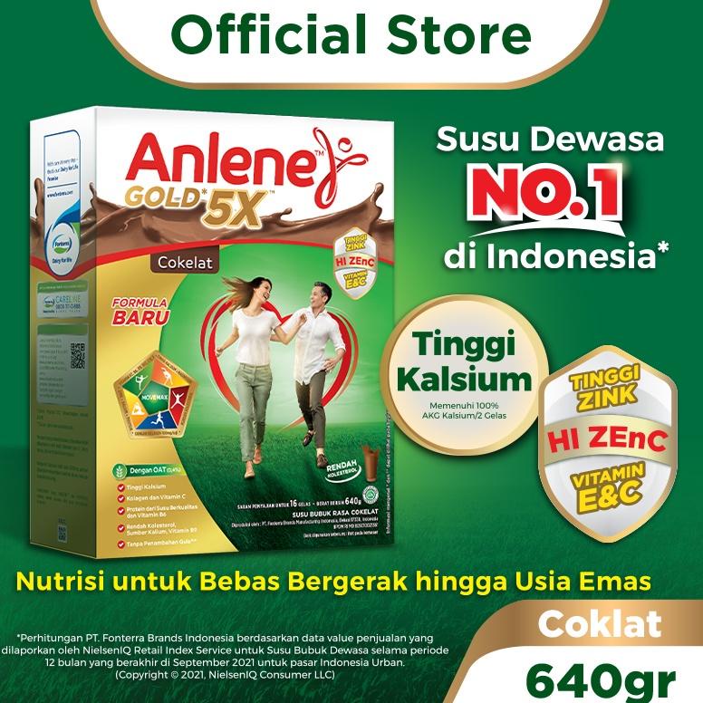 

✨11.11✨ Anlene Gold 5X Susu Bubuk Dewasa Cokelat 640g - Nutrisi Tinggi Kalsium Untuk Tulang, Sendi, dan Otot