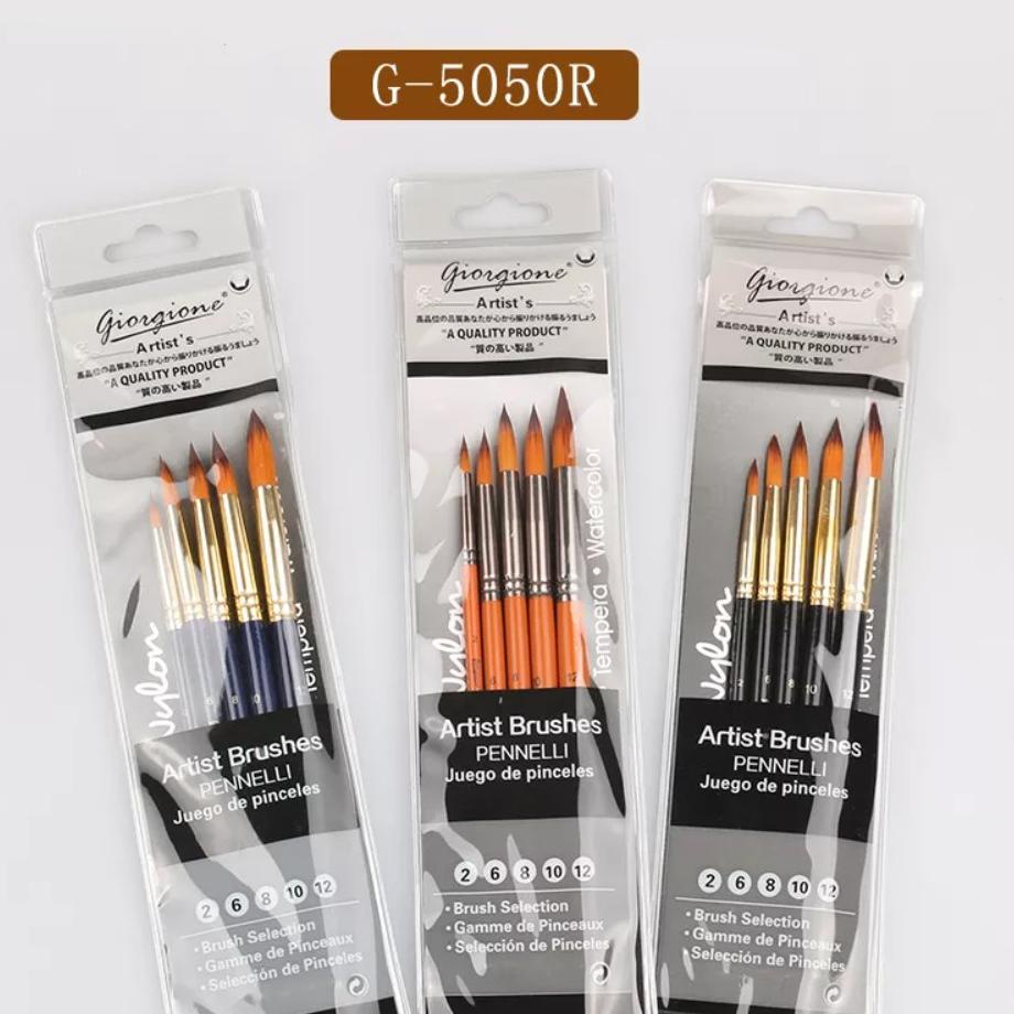 

NB5735 Giorgione Brush Set 5 pcs G-5050R Kuas Lukis Nylon pfw87