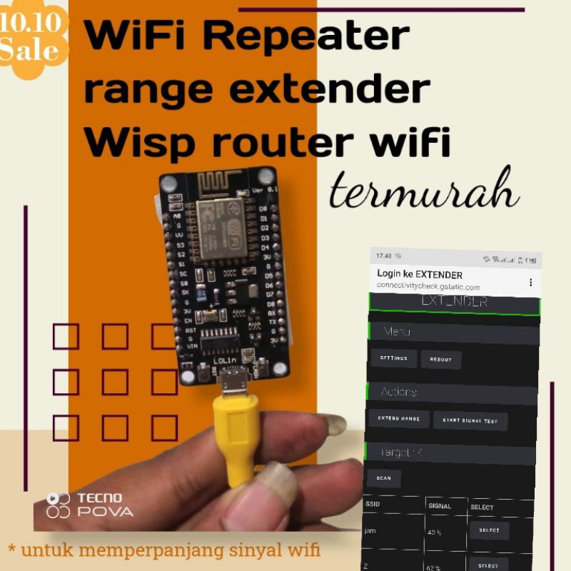 repeater mini alat penguat sinyal wifi range extender
