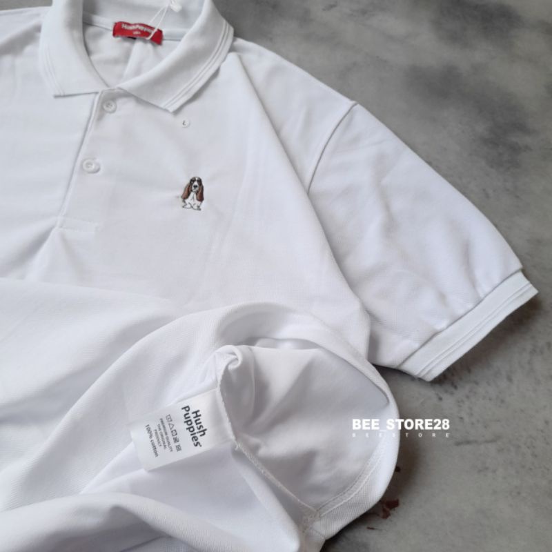 KAOS KERAH POLO SHIRT HUSHPUPPIES BORDIR FULLTAG&amp;LEBEL