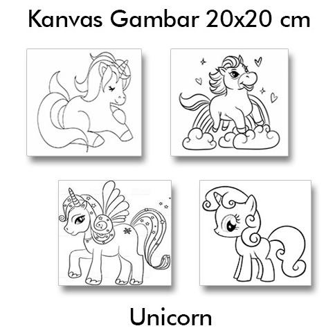 

[MURAH !!!] Kanvas Lukis Gambar Anak Unicorn 20x20 cm [KODE 581]