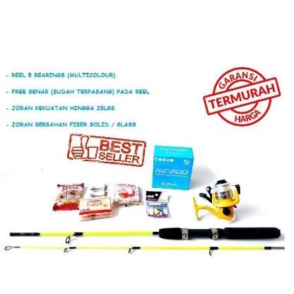 FREE UMPAN 1 SET ALAT PANCING KOMPLIT JORAN FIBER DENGAN REEL 6 BB