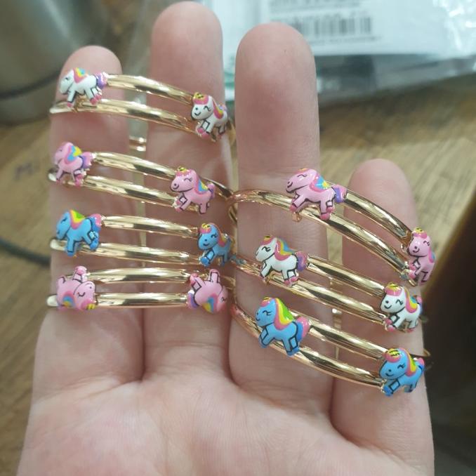 gelang bangle bulat bayi mas kuning 375 emas asli