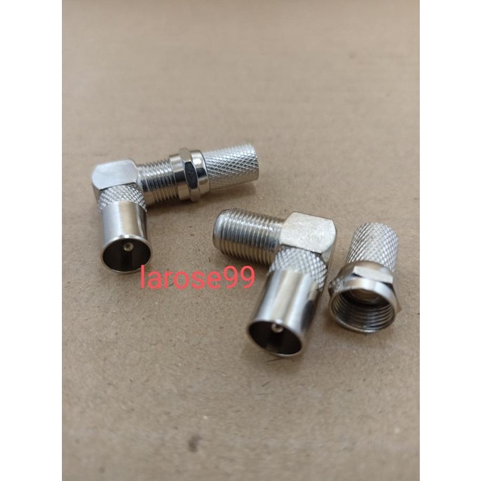 Jack Antena / Jak / Jek / Konektor Antena Tv Model L + Konektor F Drat