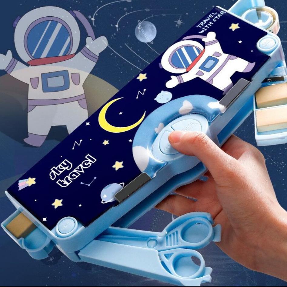 

New SG Kotak Pensil Pola Kartun Lapisan Ganda dan Tunggal dengan Rautan Kapasitas / Tempat Pensil Multifungsi Motif Unicorn / Dinosaurus / Astronot Untuk Anak Tk ~