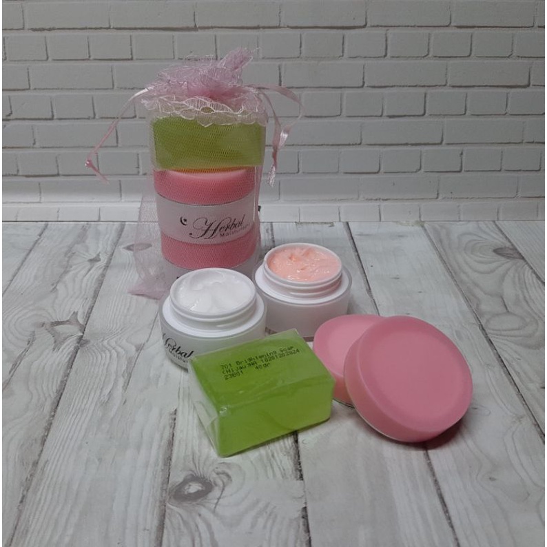 PAKET CREAM HERBAL POT PINK 3in1 ORI