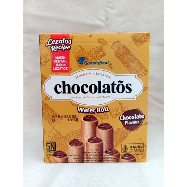 

CHOCOLATOS Wafer Roll 8.5gr Isi 24pcs