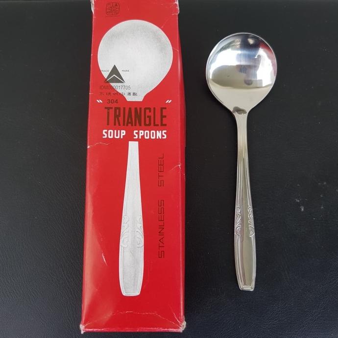 Kualitas terbaik] Sendok soup stainless merek Triangle kedaung group