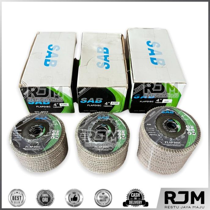 ] SAB Amplas Susun Flap Disc Mata Gerinda Sand Grit 40 60 80 120 [20 pcs