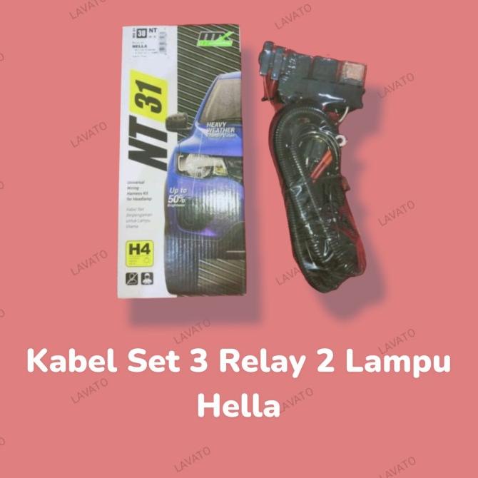 Kabel Set 3 Relay 2 Lampu Hella
