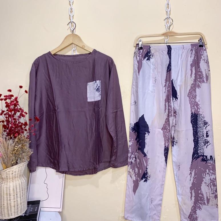 Murah SET BABYDOLL RAYON LENGAN PANJANG/BAJU TIDUR/PAKAIAN WANITA/BAJU RUMAHAN/BAJU WANITA MURAH/PIY