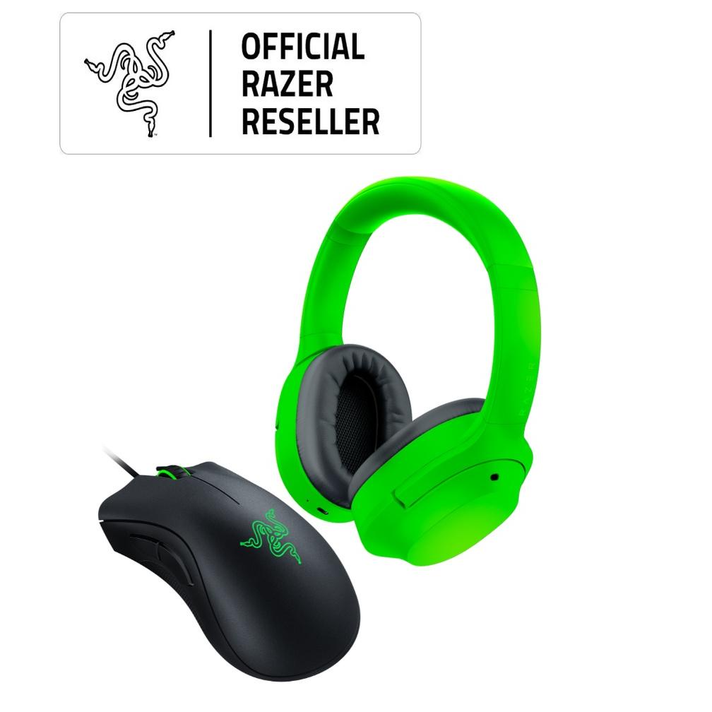 Razer Deathadder Essential Black + Razer Opus X Green Bundle
