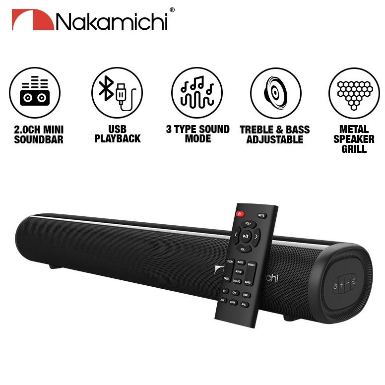Nakamichi Soundstation Venus Speaker Bluetooth Amplifier Mini Soundbar