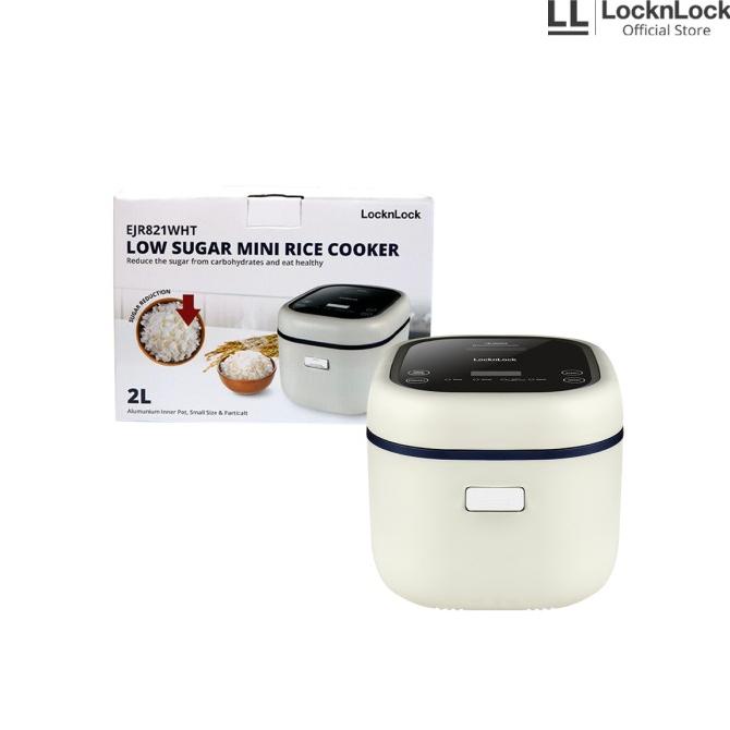 LocknLock Low Sugar Mini Rice Cooker 2L White - EJR821WHT