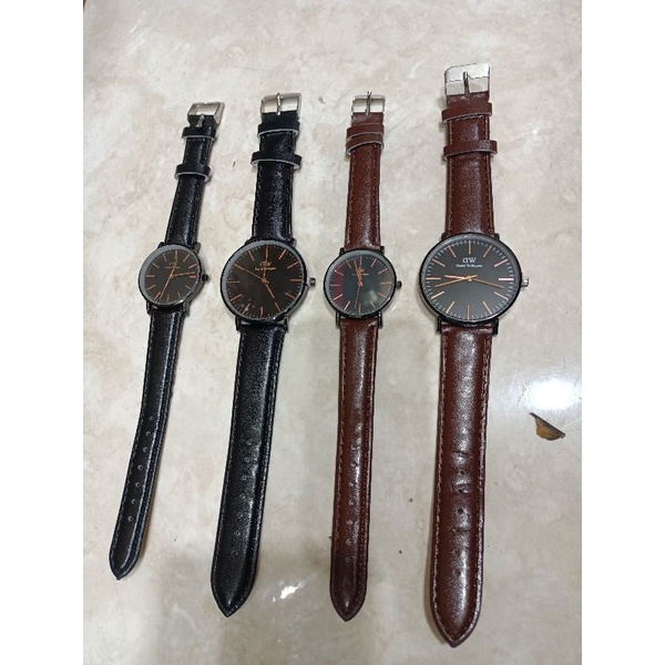 Jam Tangan Couple Pria Wanita analog Fashion Kulit Wd