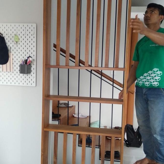 Partisi Penyekat Ruangan Pembatas Ruangan Kayu Jati Kayu Kamper