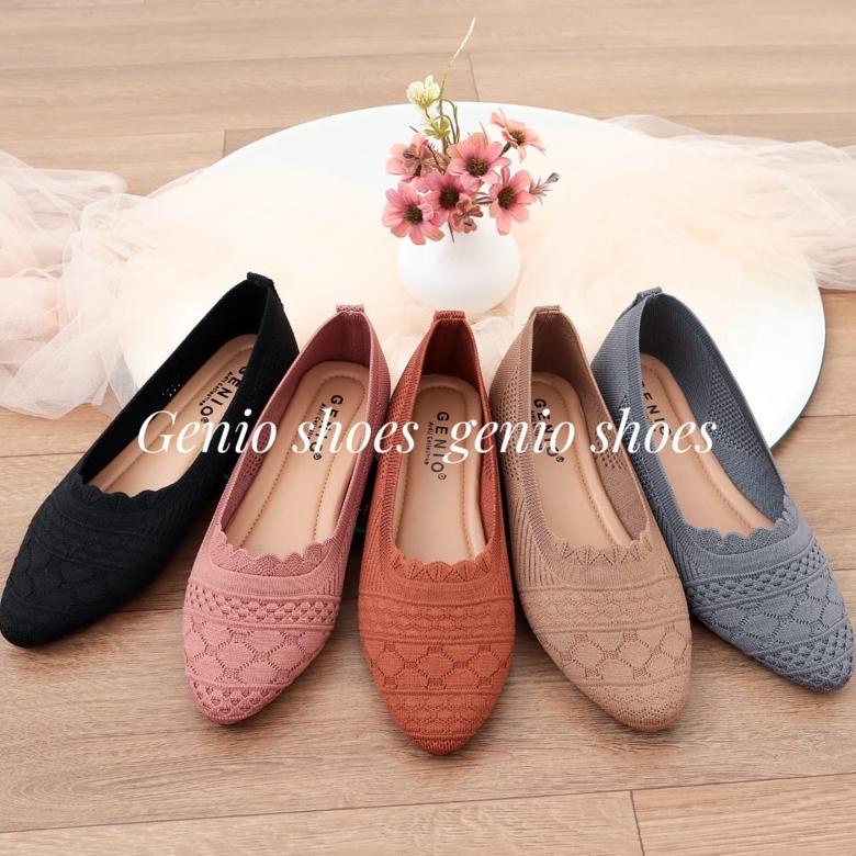 [PROMO] - SEPATU WANITA RAJUT IMPOR FLAT GENIO