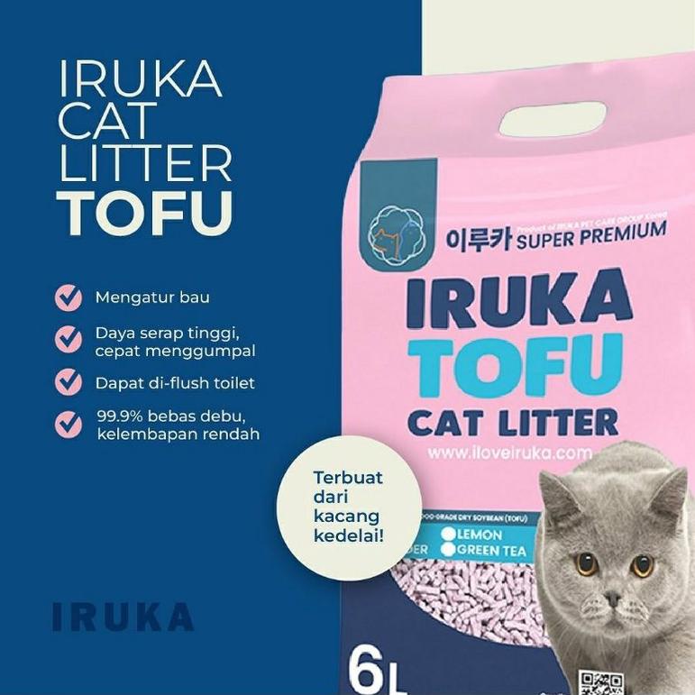 ㅱ Tofu IRUKA Cat Litter Premium Pasir Tofu Gumpal Wangi Tinah Petshop GRATIS ONGKIR 21H