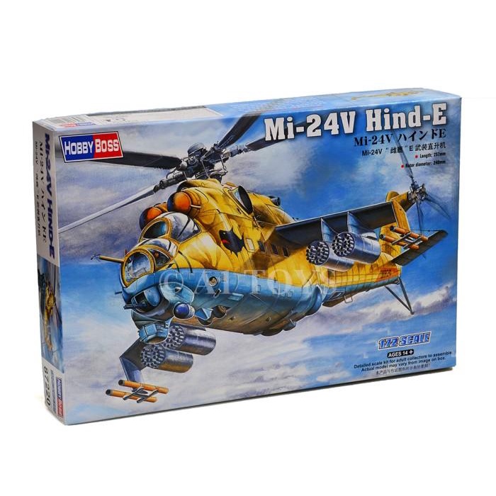 Model Kit miniatur helikopter Mi-24V Hind-E Hobby Boss 26 cm 1:72