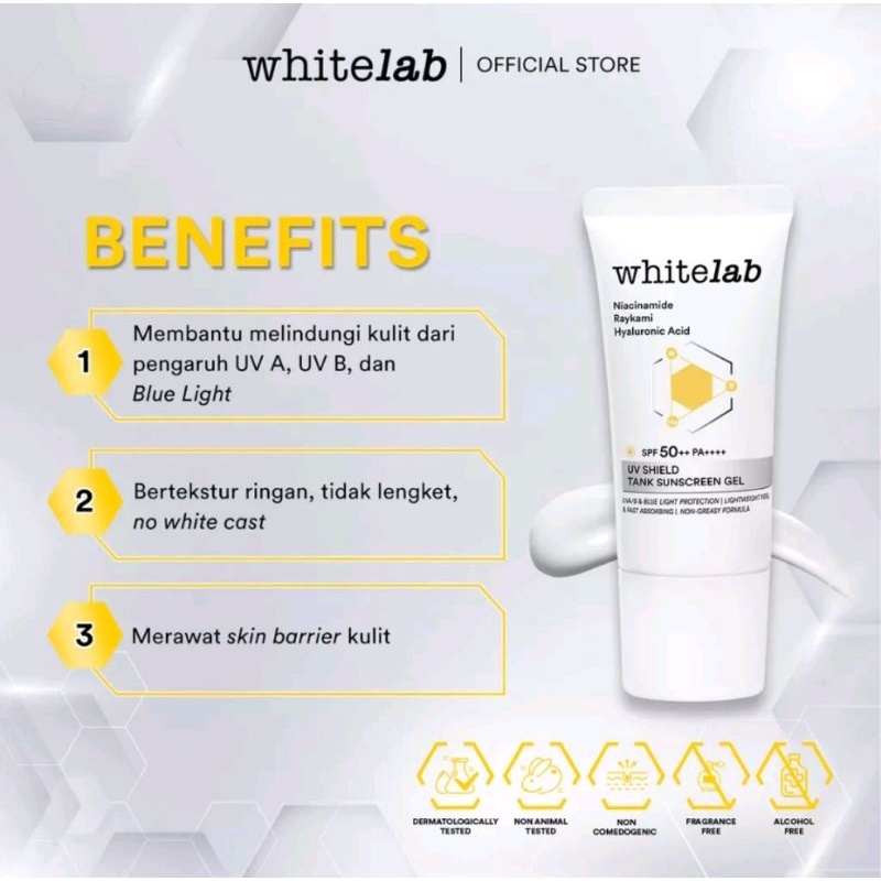 Whitelab UV Shield Tank Sunscreen Gel SPF 50++ PA++++ 30gr