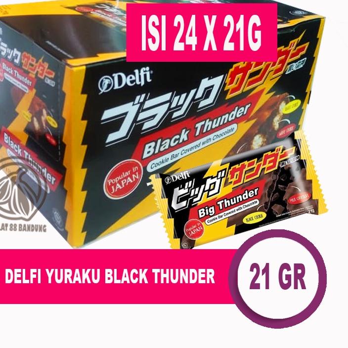 

Sale ✔️⭐ DELFI YURAKU BLACK THUNDER BOX ISI 24 PCS X 21 GR/GRAM, COKELAT COOKIE BAR BLACK TUNDER 24PC X 21GR