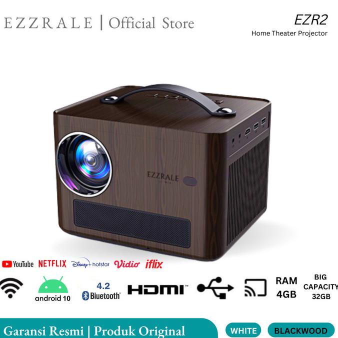 EZZRALE EZR2 Smart Android Projector 1080p 350 ANSI WIFI
