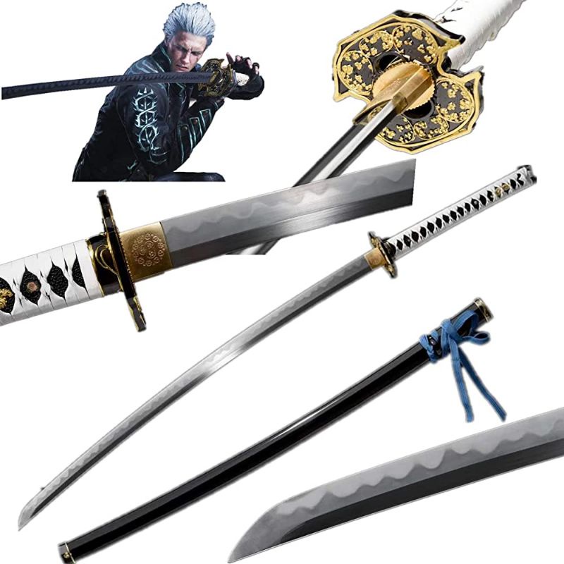 mainan katana kayu  yamato vergil DMC 5 COSPLAY
