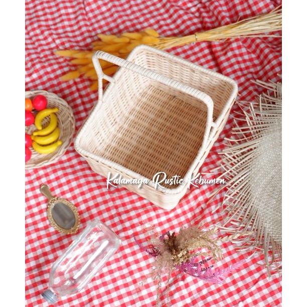 Baki Parcel Piknik Anyaman Hiasan Hampers Hantaran Mahar Dekorasi Rustic DIY craft Bambu Rotan Hiasa
