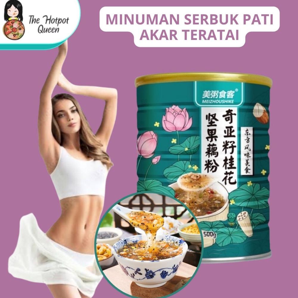 

BUBUK TERATAI CHIA SEED + OSMANTHUS / MINUMAN SERBUK PATI AKAR TERATAI - MINUMAN SERBUK PATI AKAR TERATAI INSTAN 500G | OU FEN HALAL LOTUS ROOT POWDER BUBUK AKAR TERATAI SARAPAN DIET SEHAT BUAH PISAH - READY STOK OU FEN LOTUS ROOT POWDER Non COD