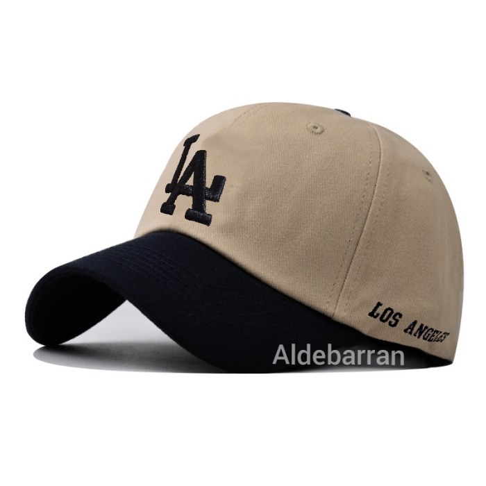 TOPI PRIA ORIGINAL Baseball pria Bahan Raffel Tebal Logo Bordir Cod - Krem Ld Hitam F7Z8 berkualitas