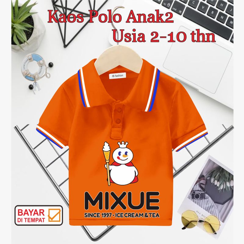 ((IB))KAOS ANAK2 KERAH POLO/MIXUE DIGITAL SABLON