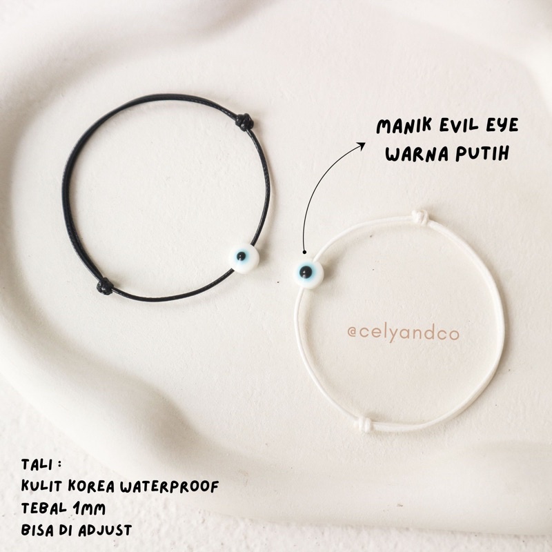 Gelang Tali Evil Eye BW | Gelang Persahabatan