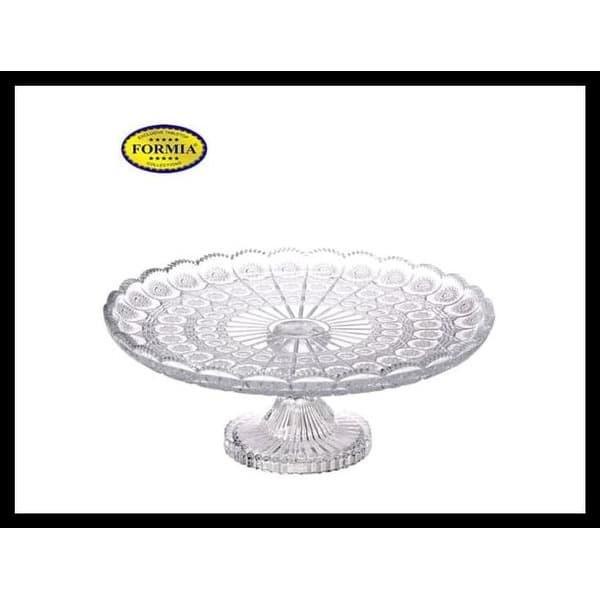 Terlaris Formia Piring Display Kue Kristal Kaca / Cake Plate 33Cm