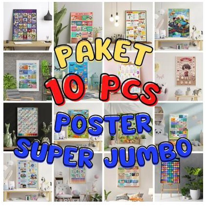 Terlaris Gambar Poster Edukasi Anak Balita Bayi Paket Belajar Lengkap Ukuran Di