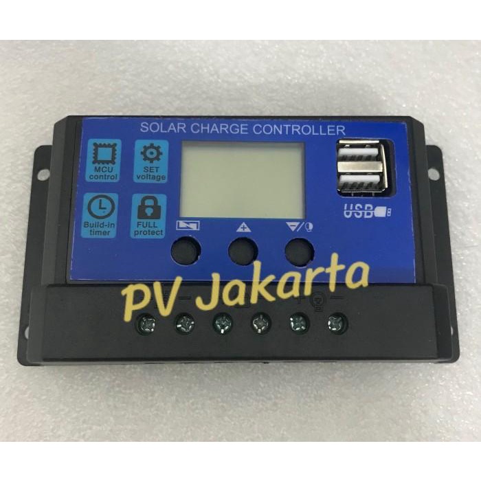 Terlaris Scc Solar Charge Controller 30A Pwm Scc 30A Auto 12V/24V (Biru - Low End)