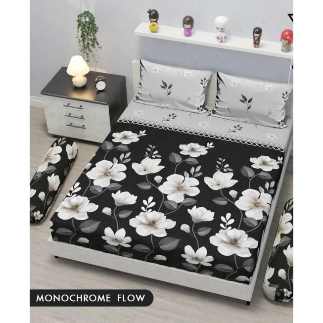 sprei homemade motif new monochrkm flowers