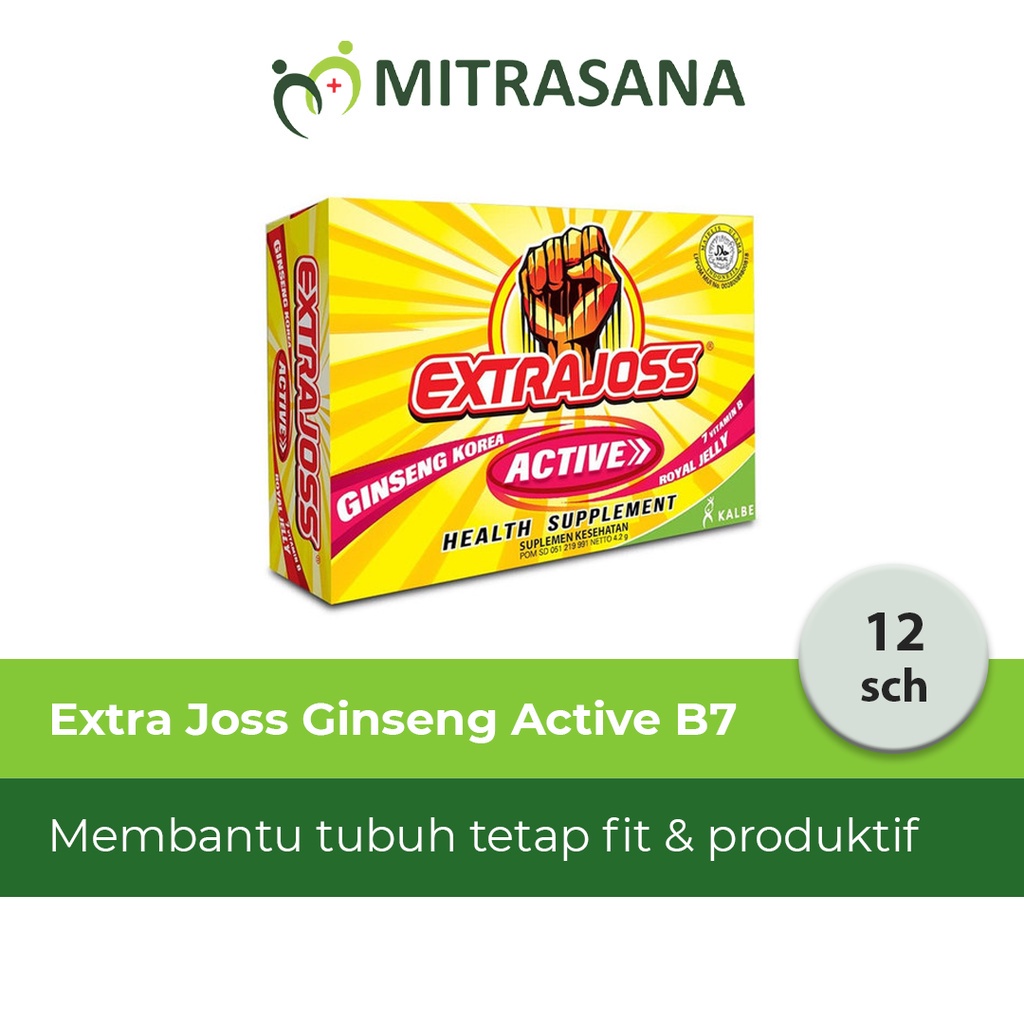 

Extra Joss Active - 12 Sachet - Suplemen Kesehatan Dengan 7 Vitamin B