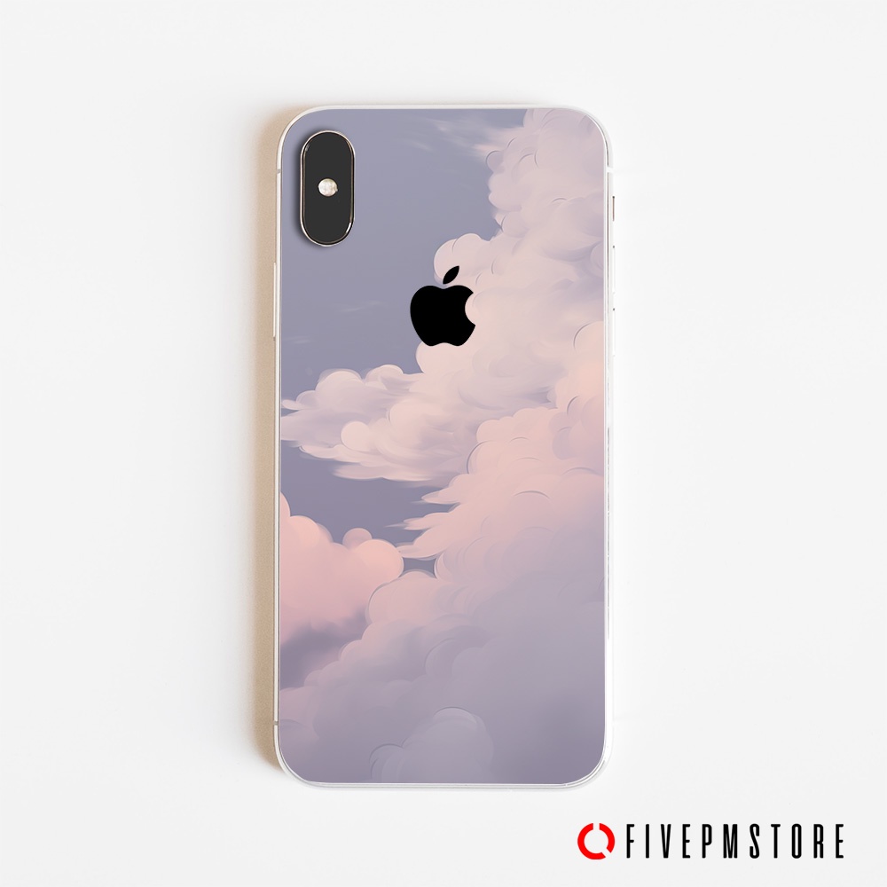 Back Cover Skin iPhone Pastel Cloud Ungu - iPhone X XR XS MAX Pelindung Belakang Skin Pastel Cloud V