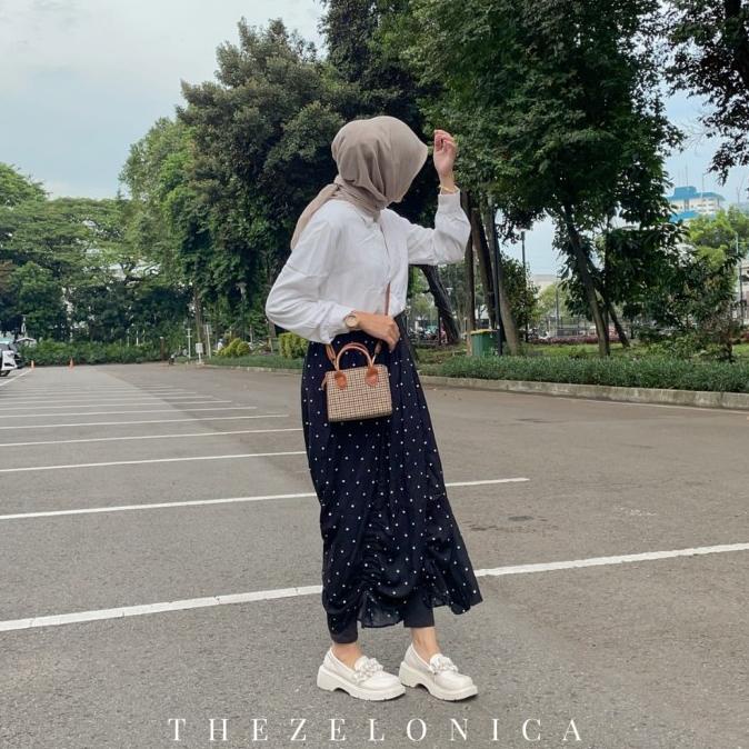Rok Serut Polka Polkadot Rayon Premium Thezelonica
