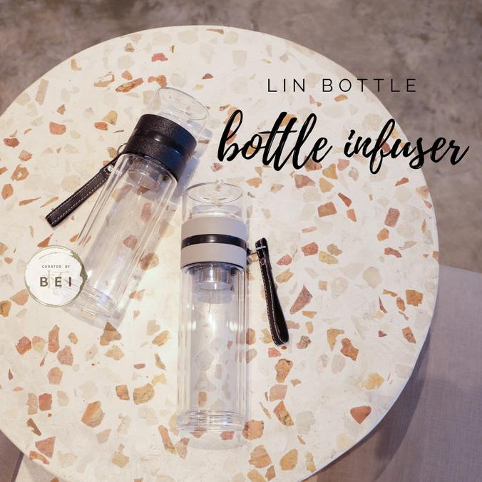 botol teh infuser kaca double layer - LIN Bottle