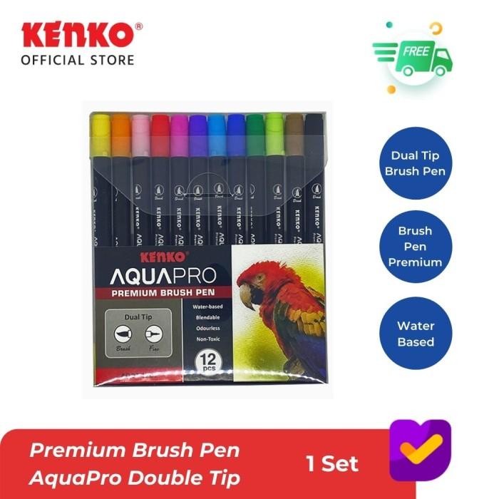 

Best Seller Kenko Brush Pen / Calligraphy Brush Pen Aquapro Double Tip